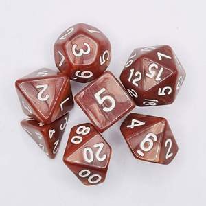 Juego de Dados de Plástico Acrílico para Juegos de Rol de Dungeons and Dragons, Juego de Dados Poliédricos Marmoleados de 7 Piezas, Dado D20 - Product Image 5