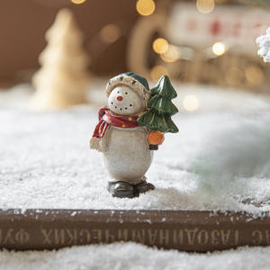 Ornement de décoration de bureau vintage américain, peint à la main en résine, bonhomme de neige, décoration de bureau - Product Image 4