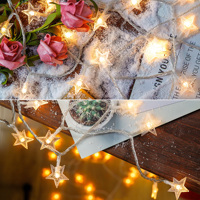 Großhandel LED-Lichterketten Stern Schneeflocken Batteriebetrieben Niederspannung Hochzeit Weihnachtsbaum Dekorationslichter