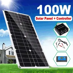 WTL Thin Film Paneles Solares Kit Portable Folding Foldable Flex Monocrystalline Flexible Solar Panel with Battery and Inverter