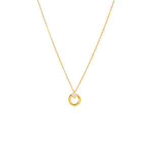 Crystal Necklace 316L Stainless Steel PVD Gold Plating Sustainable Resistant <b>Circle</b> Pendant Jewelry - Product Image 2