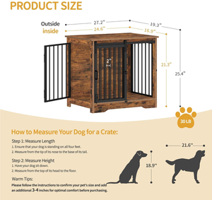 Jaula de Madera para Perros de Estilo Lujoso, con Tres Puertas y Bandeja Desmontable, Ecológica y de Fácil Montaje, en Oferta - Product Image 3