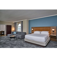 Chambre d’hôtel meubles en bois simple et moderne ensemble de lits simples meilleures ventes panneau 5 étoiles lit en bois lit d