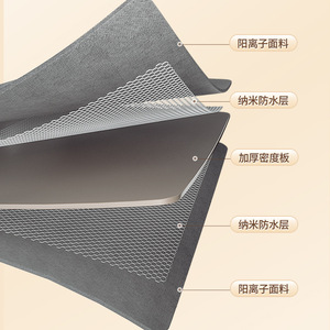 Folding Fabric <b>Storage</b> Box Starry Gray Bamboo Cotton Rectangle Thickened With Handle For <b>Clothes</b> Organization - Product Image 2