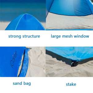 Tente de plage automatique imperméable pour 3-4 personnes, protection UV, tente pop-up, auvent pare-soleil, tente de camping pour voyageurs, randonnée en famille - Product Image 5