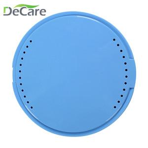DeCare Round Dental Case <b>Plastic</b> With <b>Mirror</b> For Retainer Denture Care Pink Purple Blue Sky Blue White - Product Image 3