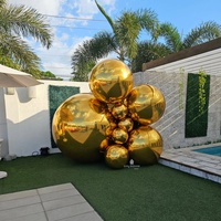 Ballon sphérique gonflable suspendu Greenlemon GL-003 en PVC, décoration géante avec logo personnalisé, couleurs or/argent