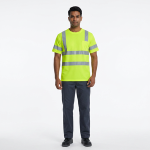 T-shirt de travail haute visibilité à manches courtes sur mesure pour hommes, collection 2025 – Conception Crewneck, vente en gros - Product Image 1