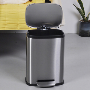 5L屋内ステンレス鋼金属ゴミ箱/ペダルゴミ箱付きトイレゴミ箱ホテルゴミ箱 - Product Image 1