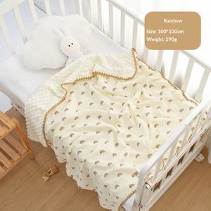 Baby Peas Pure Cotton Cartoon Four Seasons Newborn Class a Gauze <strong>Quilt</strong> Kindergarten Blanket Factory Wholesale - Product Image 6