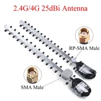 Antenne WiFi extérieure 25dBi 4G/2.4G sans fil Yagi RP-/mâle amplificateur de polarisation verticale 4G/2.4G antenne WiFi