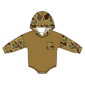 Custom Boutique Camo <b>Cute</b> Baby Boys Hoodie Pocket Romper Toddles Casual Newborn <b>Onesies</b> Wholesale Infant Factory Price Clothes - Product Image 5