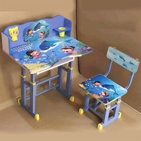 Bureau d'Écriture Réglable en Hauteur pour Enfants, Bureau à Domicile pour Élèves du Primaire, Ensemble Table et Chaise d'Étude