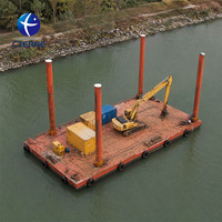 Dragueuse-ponton amphibie 360T, excavatrice flottante, machine de dragage pour port, rivière, lac