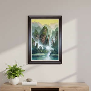 Pintura de Arenisca Hecha a Mano con <span class=keywords><strong>Paisaje</strong></span> de Zhangjiajie, Arte de Pared de Montañas para Decoración del Hogar y Adorno, Obra de Arte Grande para Regalo - Product Image 5