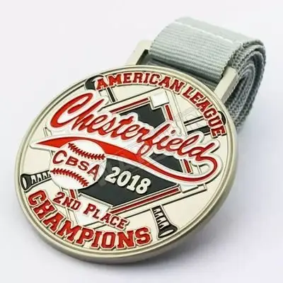 Ontwerp Uw Eigen Baseball Medailles Custom Goud Zilver Koper Trofeeën Metalen Medaille Met Medaille Lanyard