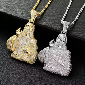 Custom Hip Hop Jesus Head Pendant with <b>Cross</b> 925 Sterling Silver VVS Moissanite Diamond Iced Necklace Fashion Jewelry for <b>Men</b> - Product Image 6