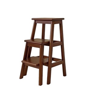 Tabouret échelle en bois massif 3 marches pliable multifonctionnel pour usage domestique - Product Image 2