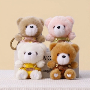 Oso de Peluche Adorable con Vestido a Cuadros y Pantalones con Tirantes, Juguete de Peluche Suave para Regalo Promocional, Venta al por Mayor - Product Image 1
