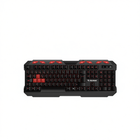 Teclado Gamer Yelandar K-760 de Tamaño Completo, 104 Teclas Anti-Ghosting, Multimedios, Teclas Rojas, Funcionamiento de Membrana, Conexión USB para Juegos