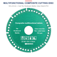 Disque de coupe multifonctionnel brasé sous vide de 100 mm, lame de scie en alliage composite pour carrelage, marbre, acier coloré, tuyaux PVC, meuleuse d'angle