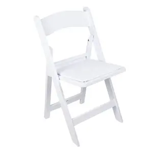 Chaises blanches en plastique légères de jardin de haute qualité pour événement de mariage chaise pliante d'extérieur en résine