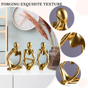 Sculpture d'art abstrait en résine de collection Thinker, ornements de bureau, cadeaux de Noël, décoration intérieure pour bureau, étude, étagère - Product Image 2