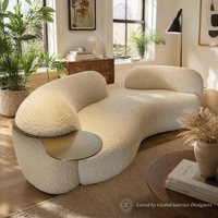 Canapé en laine d'agneau italien minimaliste en forme de pois, trois places, avec design multifonctionnel pour salon