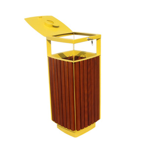Outdoor Wooden Big Garbage Container <strong>Trash</strong> Can <strong>Storage</strong> <strong>Outside</strong> Park Street Waste Bin Public Commercial Recycling Dustbin Box - Product Image 4