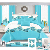 ODM/OEM 24 pièces textiles de maison en polyester rose taies d'oreiller imprimées couvre-lit queen size ensemble fournisseur