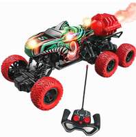 Jouet de voiture télécommandée tout-terrain 49MHZ 1:16 4CH 4WD en forme de crocodile et de requin avec lumière de pulvérisation et chargeur pour une utilisation par des experts