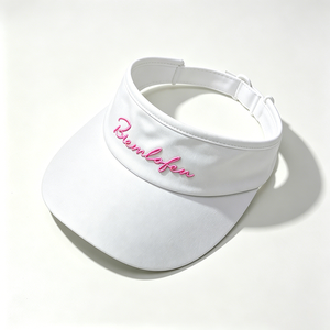 Fashion White Embroidered Visor Cap for Ladies, Lightweight Breathable Sun Visor, Summer Outdoor Golf Beach Empty Top <b>Hat</b> - Product Image 5