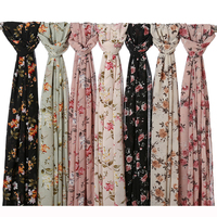 New Arrival Malaysia Women Muslim Scarf Turban Large Size Shawl Printed Floral Chiffon Hijab