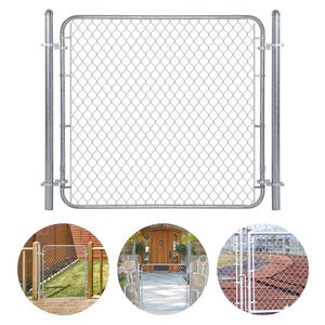 Porta da giardino porta da giardino con collegamento a catena per recinzione per recinzione in acciaio zincato porta da giardino per ingresso in giardino argento regolabile cancello da giardino - Product Image 1