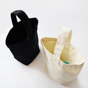 人気 再利用可能 キャンバス トートバッグ ミニ 白黒 コットン バッグ カスタムロゴ付き ポータブル おしゃれ ショッピングバッグ - Product Image 4