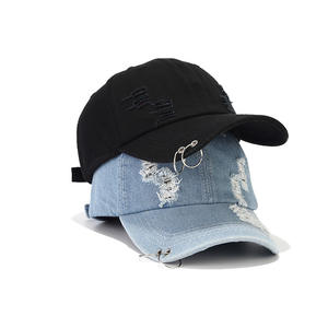 À la mode rétro rue mode Hip Hop casquette de Baseball femmes anneau en métal en détresse Denim hommes sport chapeau casquette de Baseball - Product Image 5