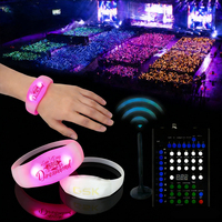Bracelet lumineux LED pour concert, mariage, avec logo personnalisé, vente en gros promotionnelle, télécommande DMX 433HZ