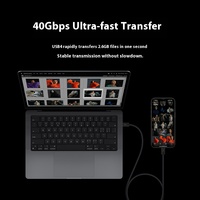 Câble de données transfrontalier Thunderbolt 4, transmission 40Gbps, charge rapide PD240W, câble USB de projection d'écran HD 8K 60Hz