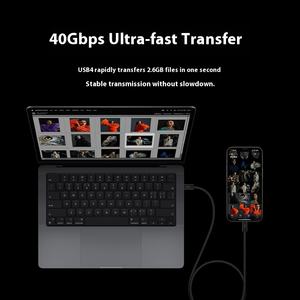 Cable DE DATOS Thunderbolt 4 transfronterizo, transmisión de 40Gbps, carga rápida PD240W, cable USB de proyección DE PANTALLA HD 8K 60Hz - Product Image 2