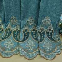 MU vente chaude rideaux fleurs chambre européenne luxe broderie tissu rideaux de chambre pour taille personnalisée