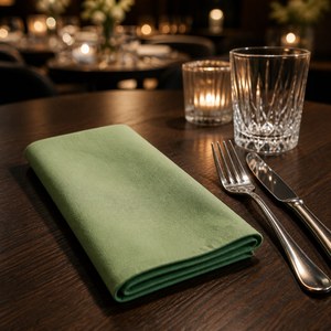 Ensemble de serviettes en papier air-laid vert sauge, carrées, pour dîner, mariage ou repas à la maison - Product Image 2
