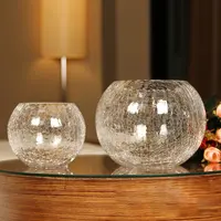 Оптовая продажа, недорогая декоративная круглая прозрачная стеклянная ваза для дома