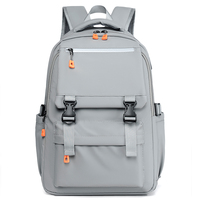 Sac à dos étudiant OMASKA imperméable avec fermeture éclair, 17 pouces, en tissu Oxford, 20-36L, avec coussin d'air et ceinture de soutien, sac à dos souple pour ordinateur portable