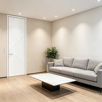 Porte intérieure en bois blanc, design moderne et simple, porte sur mesure pour chambre à coucher, salon, dressing