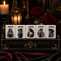 Tuiles de Mahjong Américaines Halloween, Thème Mariée Hantée Gothique Violet, Ensemble Designer pour Adultes, Soirée de Jeu et Cadeaux de Fêtes