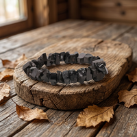 Bracelet en Shungite Géométrique Bohème Perlé Minimaliste pour Usage Quotidien Unisexe Cadeau pour Anniversaire de Mariage ou Fête