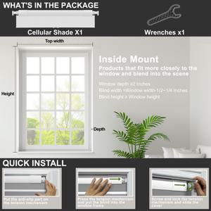 Stores occultantes sans perçage en nid d'abeille sans fil, stores cellulaires filtrant la lumière, installation facile, stores pour fenêtres pour salon - Product Image 5