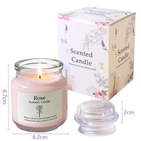 3-Farben Rosen-Osmanthus-Lavendel Gelwachs Duftkerze im Glas Aromatherapie-Kerze Romantisches Souvenir Valentinstag Geburtstagsgeschenk