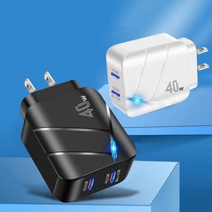 <span class=keywords><strong>Cargador</strong></span> de Teléfono Rápido PD de 40 W con <span class=keywords><strong>Doble</strong></span> USB-C para <span class=keywords><strong>iPhone</strong></span> 16 15 14 13 12, Adaptador de <span class=keywords><strong>Cargador</strong></span> de Pared Tipo C para UE y EE. UU., Cargadores de Teléfono Multipuerto para Viajes - Product Image 1