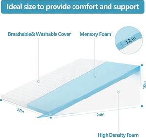 Bantal Wedge busa memori kustom, bantal Wedge tempat tidur segitiga membaca belakang - Product Image 3